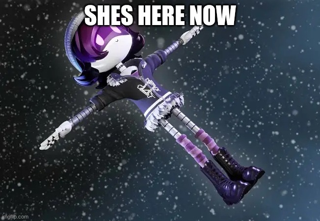 Uzi in space (murder drones) | shes here now | image tagged in uzi in space murder drones | made w/ Imgflip meme maker
