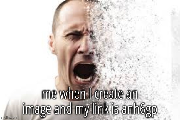 disintegrate | me when I create an image and my link is anh6gp | image tagged in disintegrate | made w/ Imgflip meme maker