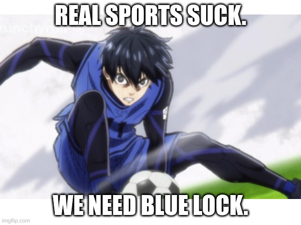 Huh. sports. what's that? | Real sports suck. we need blue lock. | image tagged in sports | made w/ Imgflip meme maker