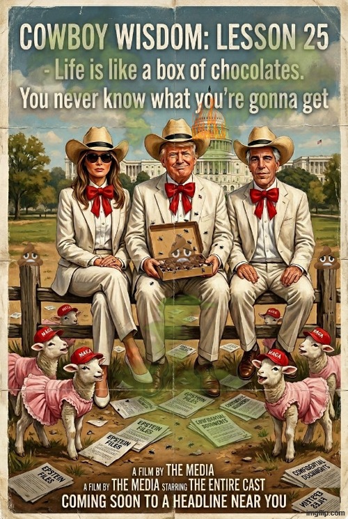 COWBOY WISDOM: LESSON 25 | image tagged in cowboy wisdom,cowboy father and son,forrest gump box of chocolates,forrest gump,and just like that,memes | made w/ Imgflip meme maker