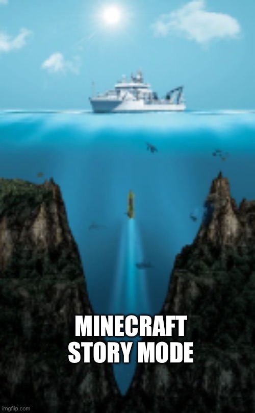 Mariana Trench | Minecraft story mode | image tagged in mariana trench | made w/ Imgflip meme maker
