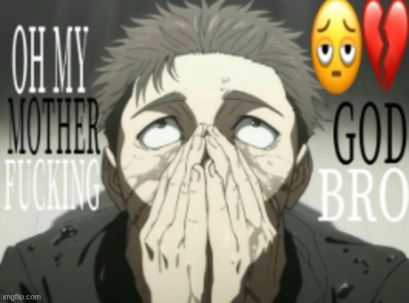 Oh my motherfucking gosh bro | image tagged in oh my motherfucking gosh bro | made w/ Imgflip meme maker