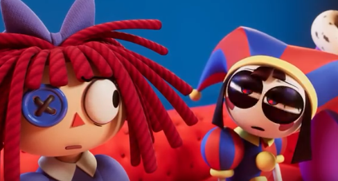 pomni squint at raggatha Blank Meme Template