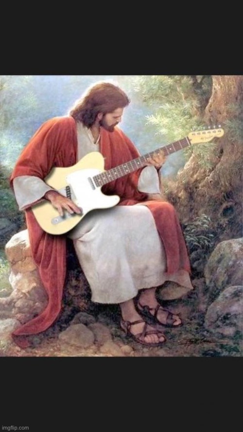 Jesus trying out a guitar | image tagged in jesus trying out a guitar | made w/ Imgflip meme maker