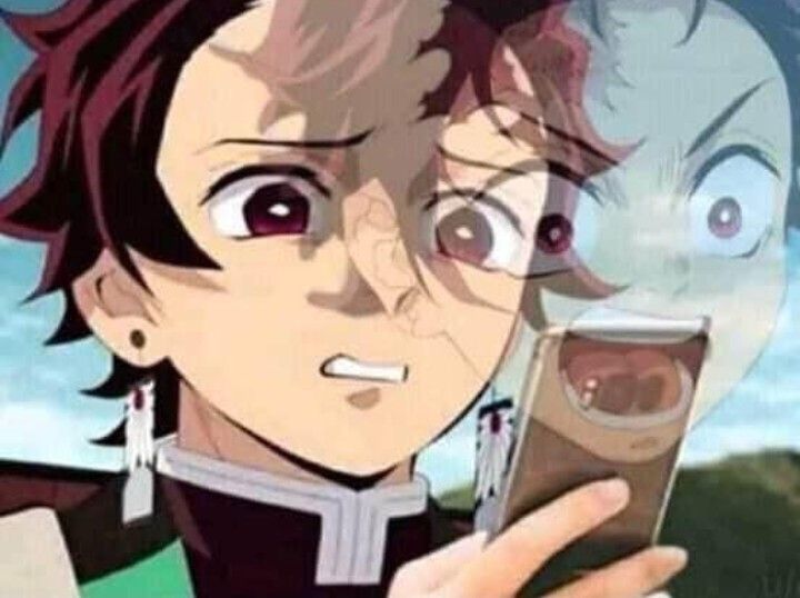 Cringe Tanjiro internal laugh Blank Meme Template