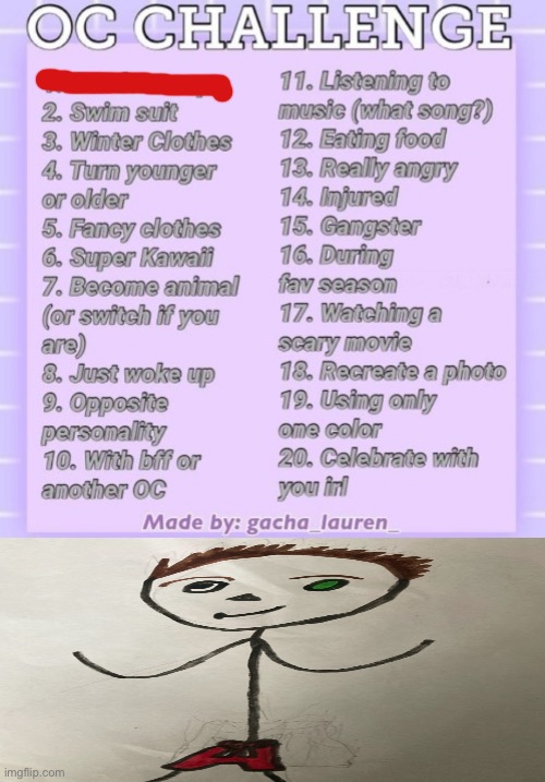 Prison in his swimsuit (Day 1 No Gender-Swap) | image tagged in oc challenge,swimsuit,trunks,prison | made w/ Imgflip meme maker