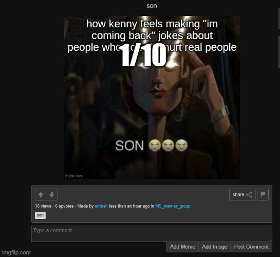 1/10 | made w/ Imgflip meme maker