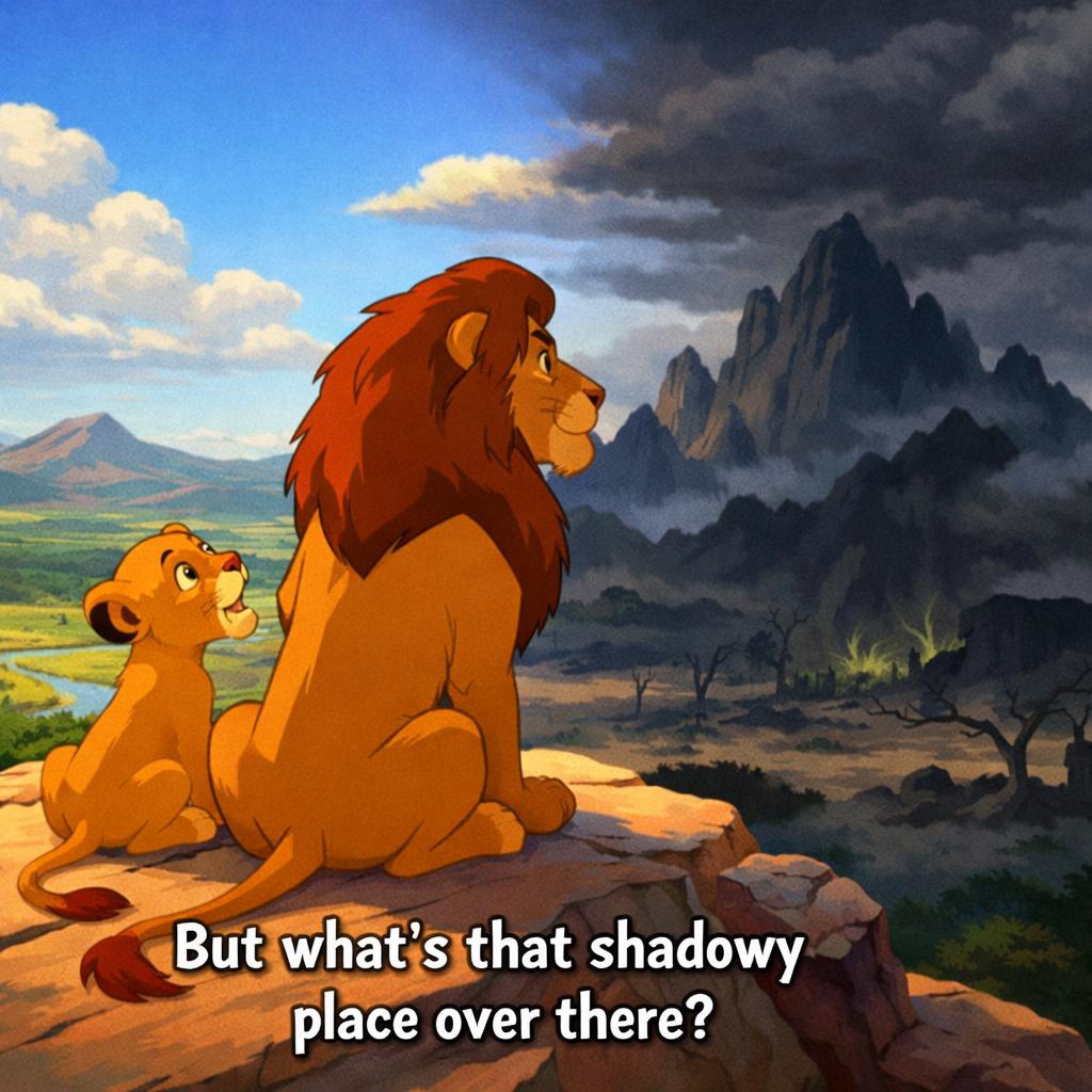 Simba Shadowy Place Blank Meme Template