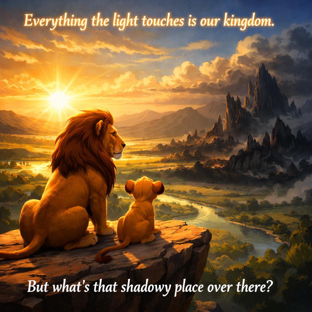 Simba Shadowy Place Blank Meme Template