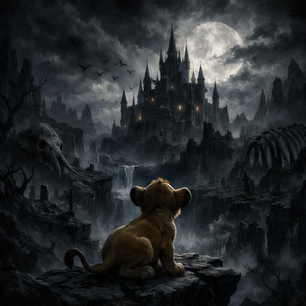 Simba Shadowy Place Blank Meme Template