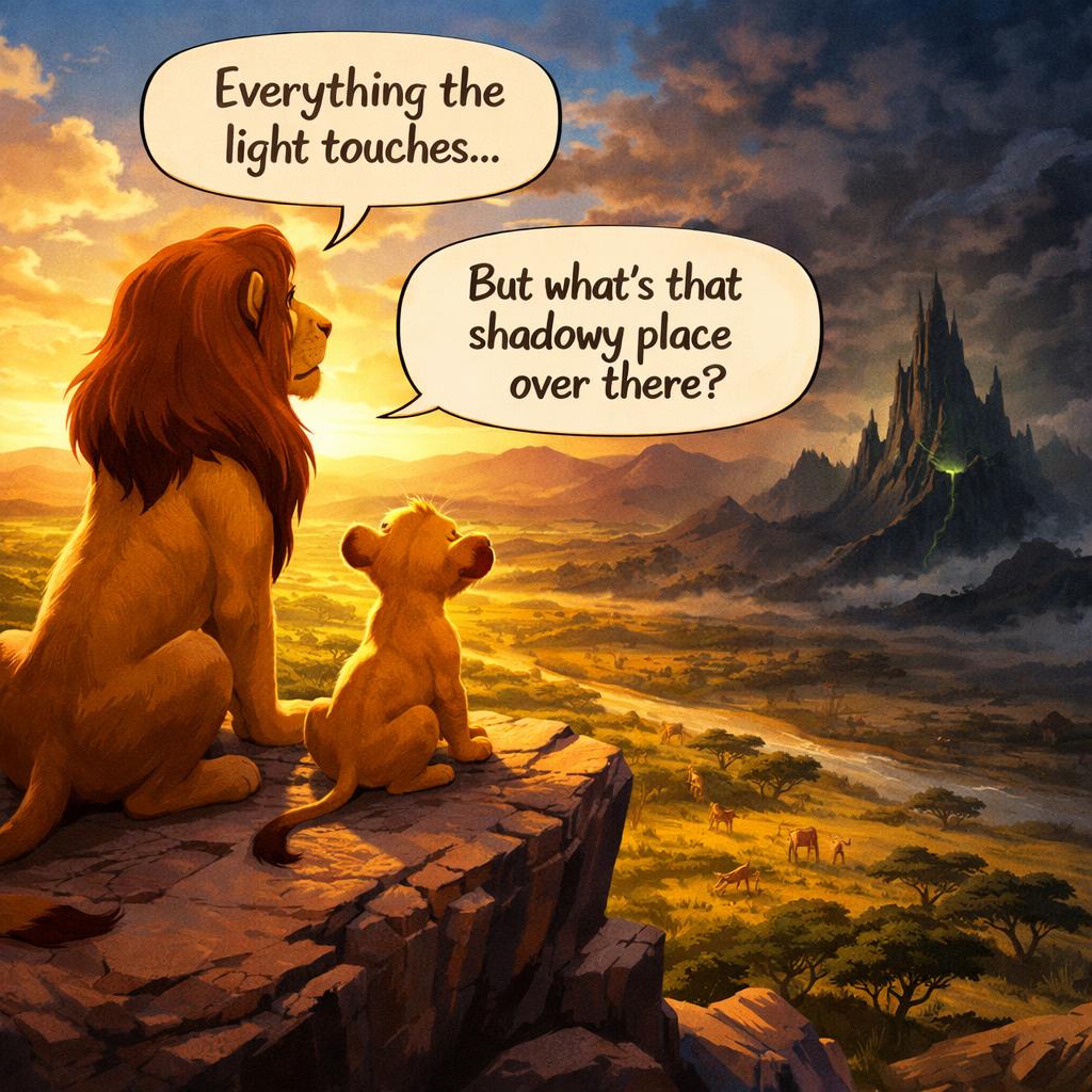 Simba Shadowy Place Blank Meme Template