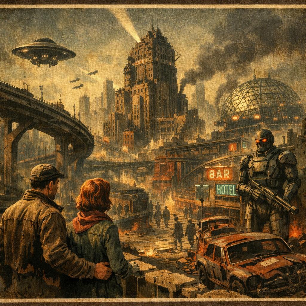 Futuristic Dystopia Blank Meme Template