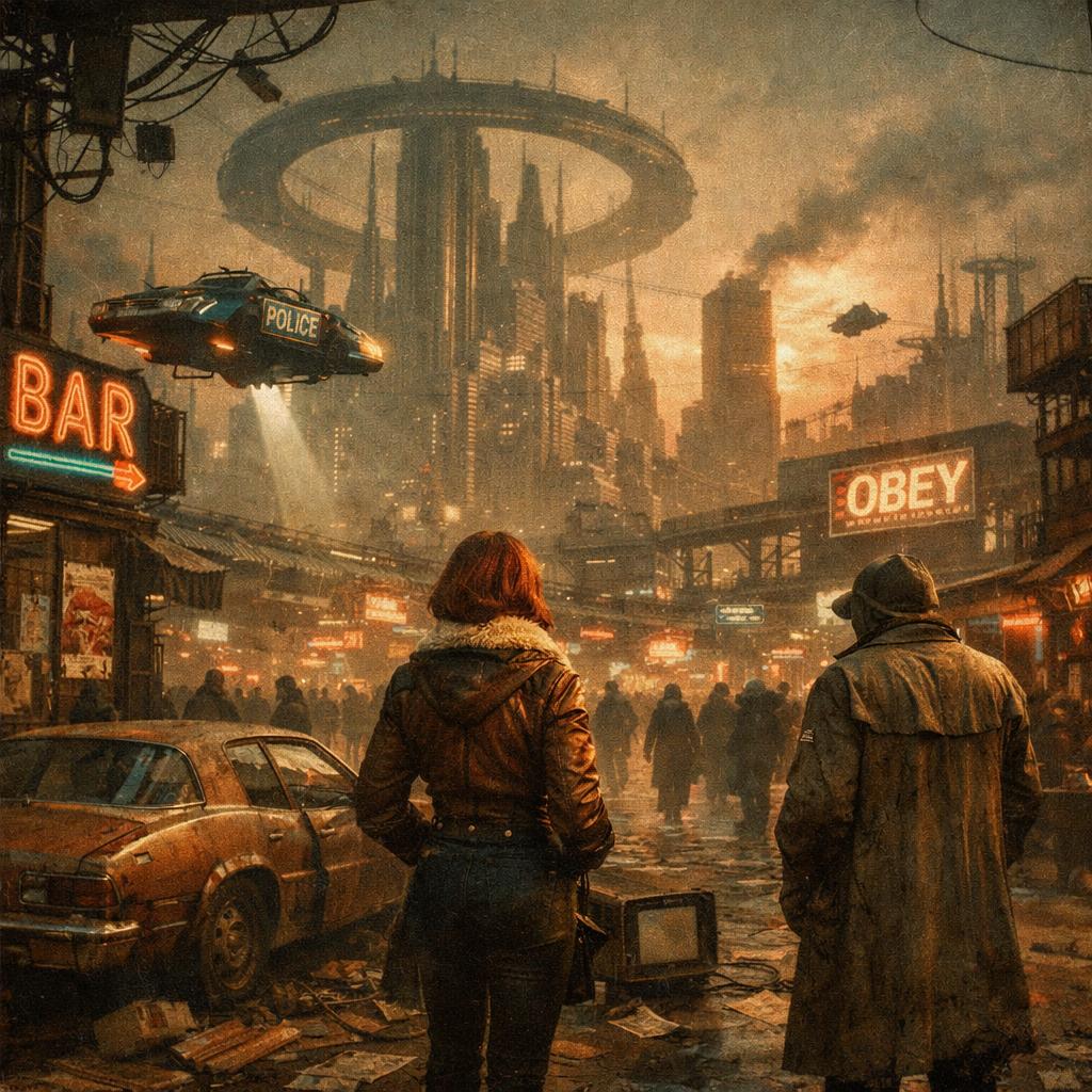 Futuristic Dystopia Blank Meme Template