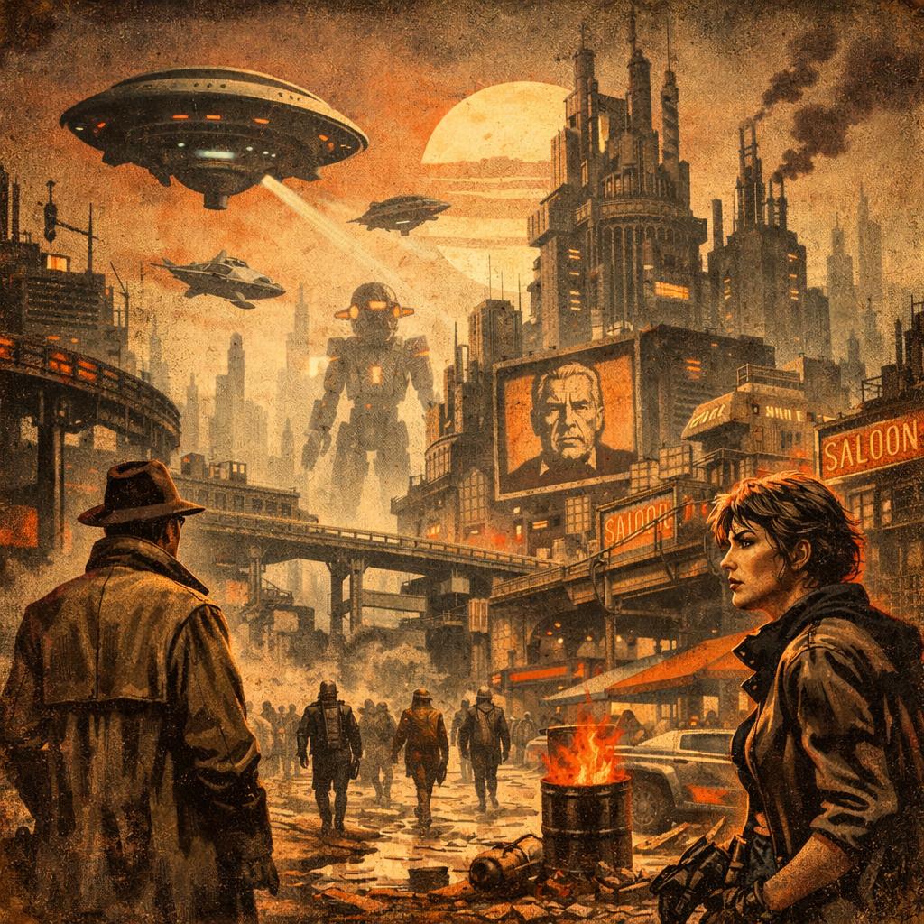 Futuristic Dystopia Blank Meme Template