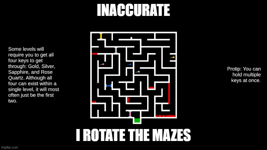 inaccurate; i rotate the mazes | made w/ Imgflip meme maker