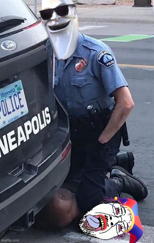 Mac Tonight kneeling on Pomni Blank Meme Template