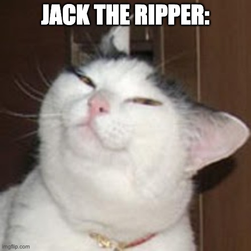 smug cat | Jack the ripper: | image tagged in smug cat | made w/ Imgflip meme maker