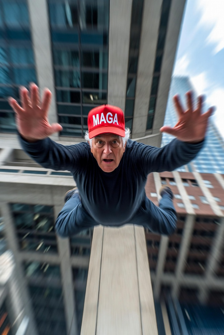 MAGA MAGAt flying off a building Jump pushed Blank Meme Template