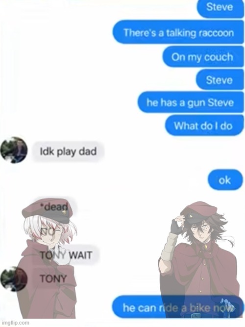 yaoi ig idk | image tagged in bsd,bungostraydogs,tecchousuehiro,jounosaigiku,anime,funny | made w/ Imgflip meme maker