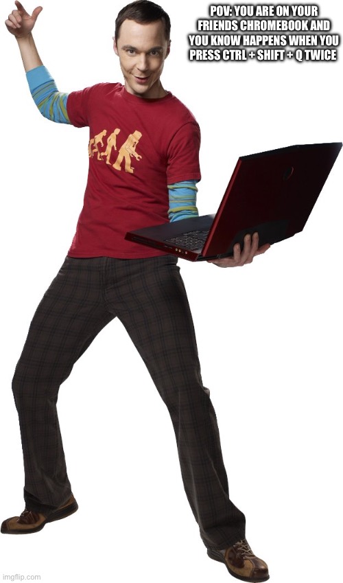 Computer guy | POV: you are on your friends Chromebook and you know happens when you press ctrl + shift + Q twice | image tagged in cool | made w/ Imgflip meme maker