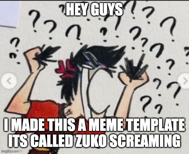 new template(again) | HEY guys; I MADE THIS A MEME TEMPLATE ITS CALLED ZUKO SCREAMING | image tagged in zuko screaming,template | made w/ Imgflip meme maker