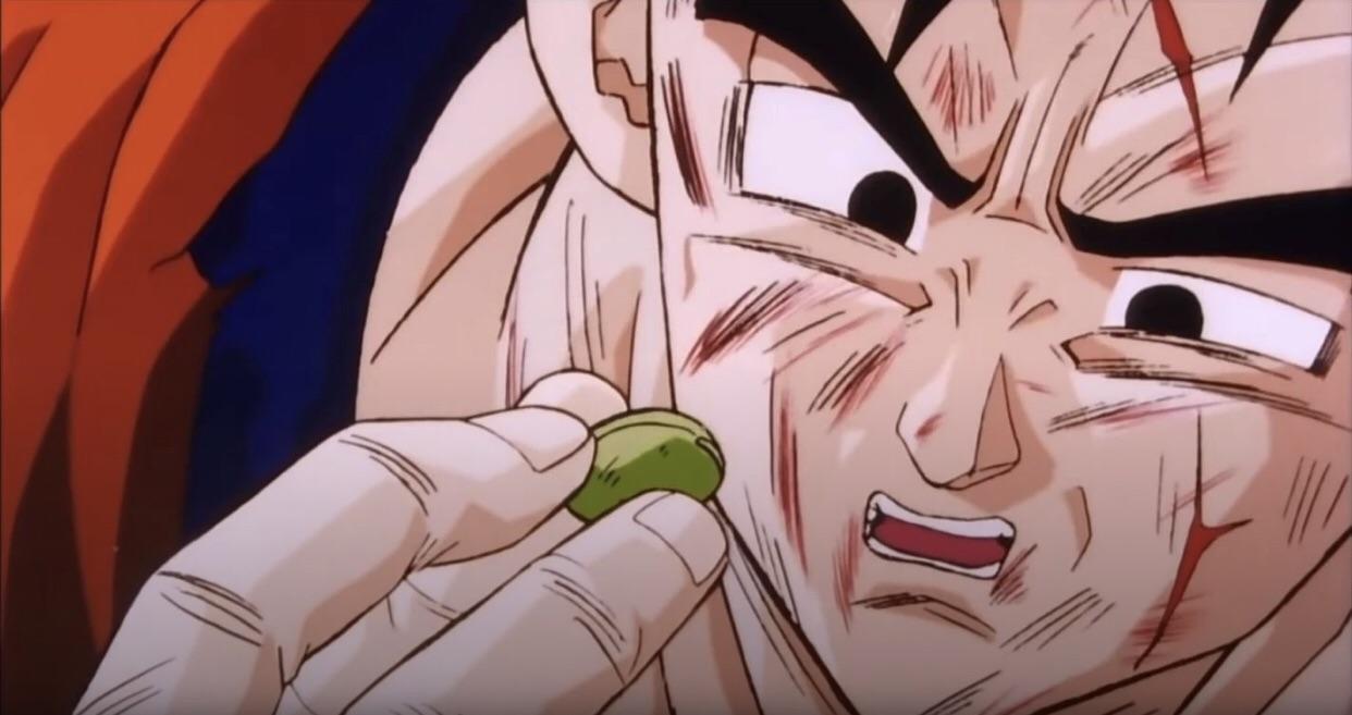 Goku Senzu Bean Blank Meme Template