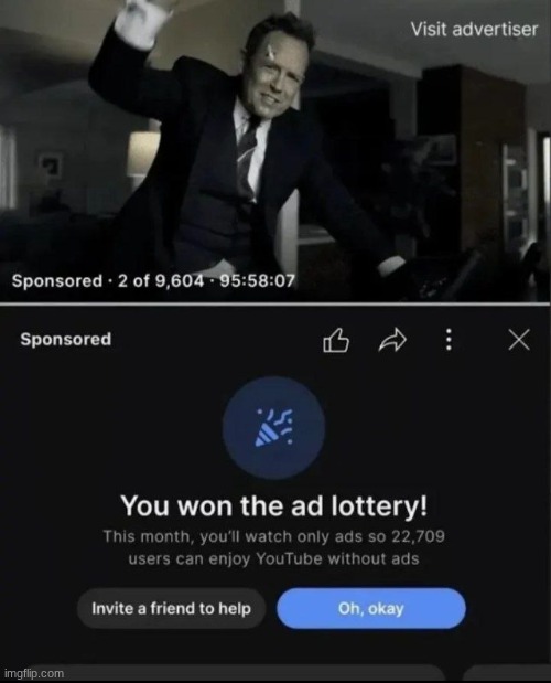 I use adblocker (:  ( I recommend ad-block plus) | image tagged in ytp | made w/ Imgflip meme maker