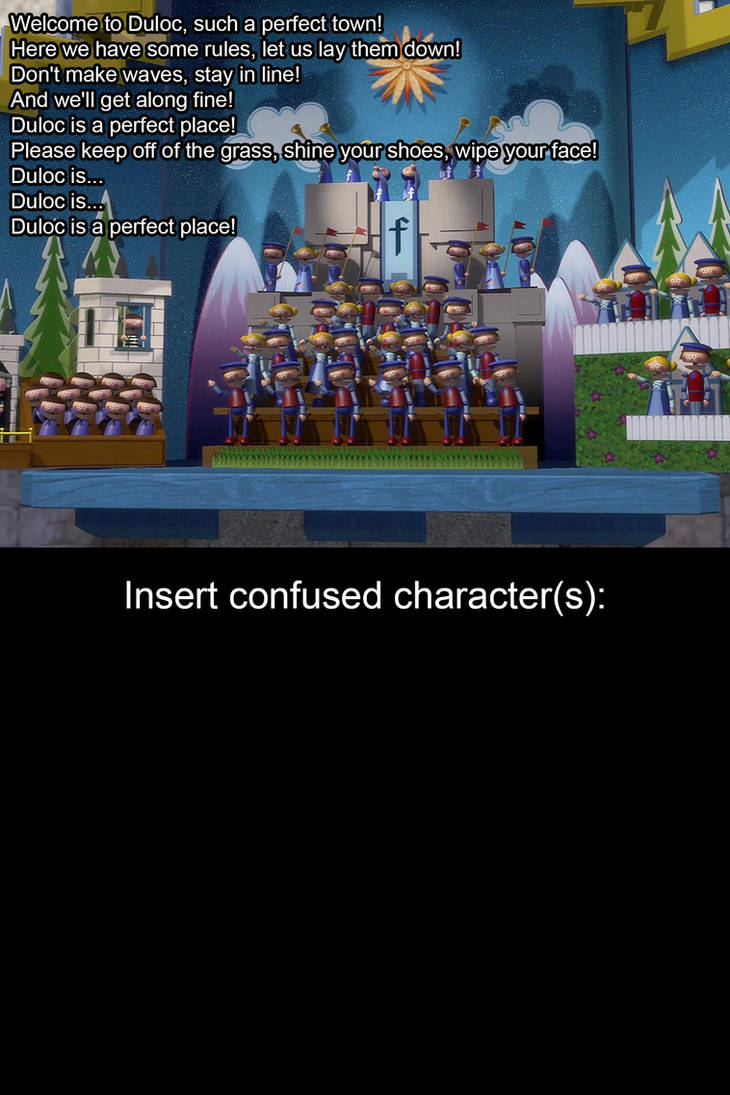 who reacts to welcome to duloc? Blank Meme Template