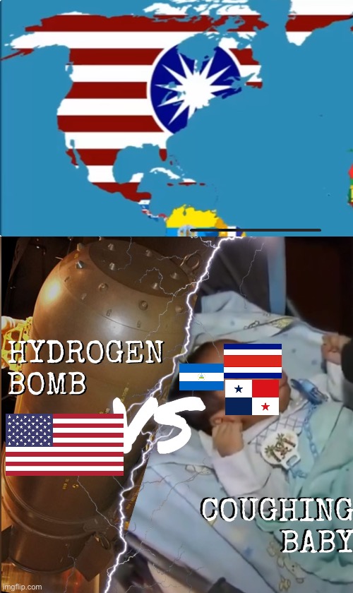image tagged in hydrogen bomb vs coughing baby | made w/ Imgflip meme maker
