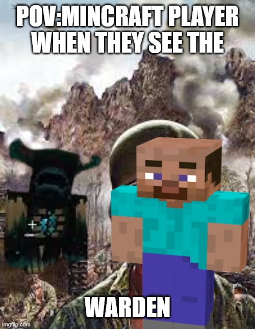 STEVEXWARDEN | pov:mincraft player
when they see the; warden | image tagged in thousand yard stare | made w/ Imgflip meme maker