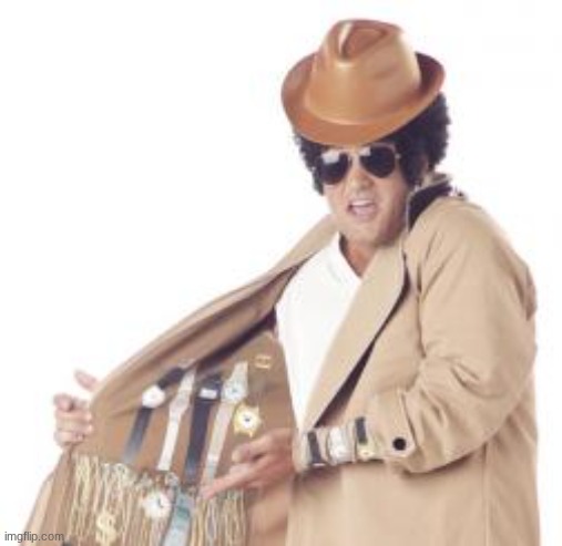 I cant tell if this is a stock image or not | image tagged in trenchcoat salesman | made w/ Imgflip meme maker