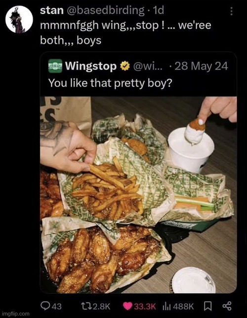 them wingstop wings was so hot i had to tell them "wings... stop!" | made w/ Imgflip meme maker