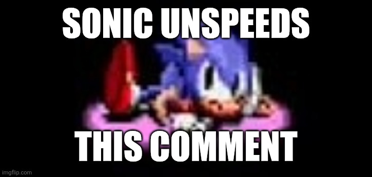 Sonic dissaproves | Sonic unspeeds This comment | image tagged in sonic dissaproves | made w/ Imgflip meme maker