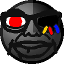 Robot soyjak with eye missing emoji Meme Template