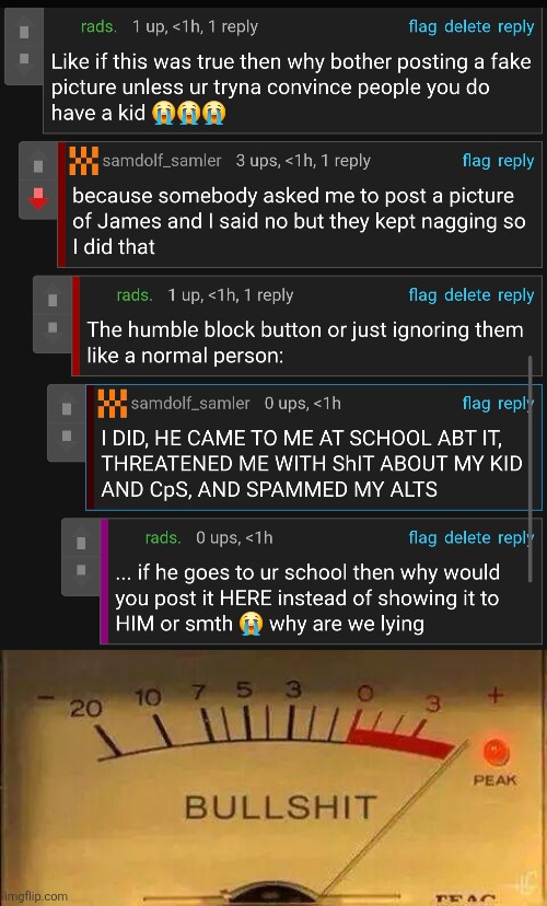 image tagged in bullshit meter | made w/ Imgflip meme maker