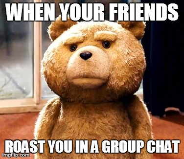 TED | WHEN YOUR FRIENDS ROAST YOU IN A GROUP CHAT | image tagged in memes,ted | made w/ Imgflip meme maker