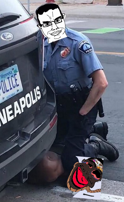 Chudjak kneeling on Blueworld's neck Blank Meme Template