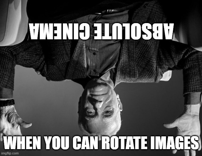 Absolute Cinema | absolute cinema; when you can rotate images | image tagged in absolute cinema | made w/ Imgflip meme maker