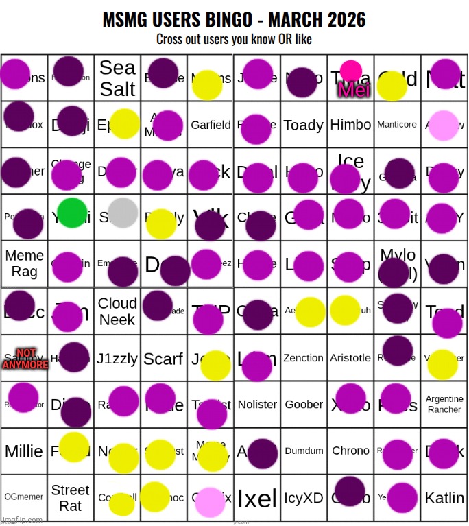 Took some time with ts | Mei; Not anymore | image tagged in msmg users bingo march 2026 | made w/ Imgflip meme maker