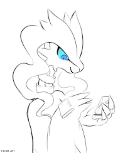 reshiram looking at phone smirking | image tagged in reshiram looking at phone smirking | made w/ Imgflip meme maker