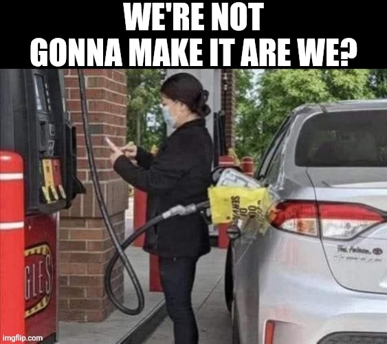 We're Not Gonna Make It Are We? | We're not gonna make it are we? | image tagged in chrisjoines1 | made w/ Imgflip meme maker