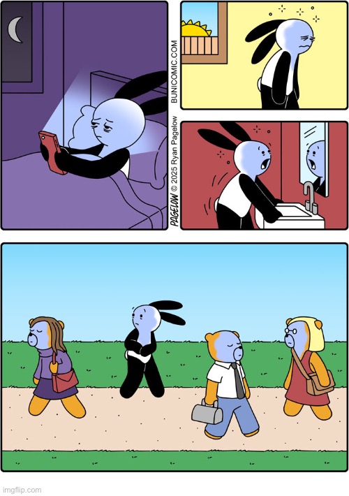 Buni Comics - Smartphone tan | image tagged in comics,buni comics,smartphone,screen light,tan,everyone | made w/ Imgflip meme maker