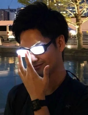 Glowing glasses dude Blank Meme Template
