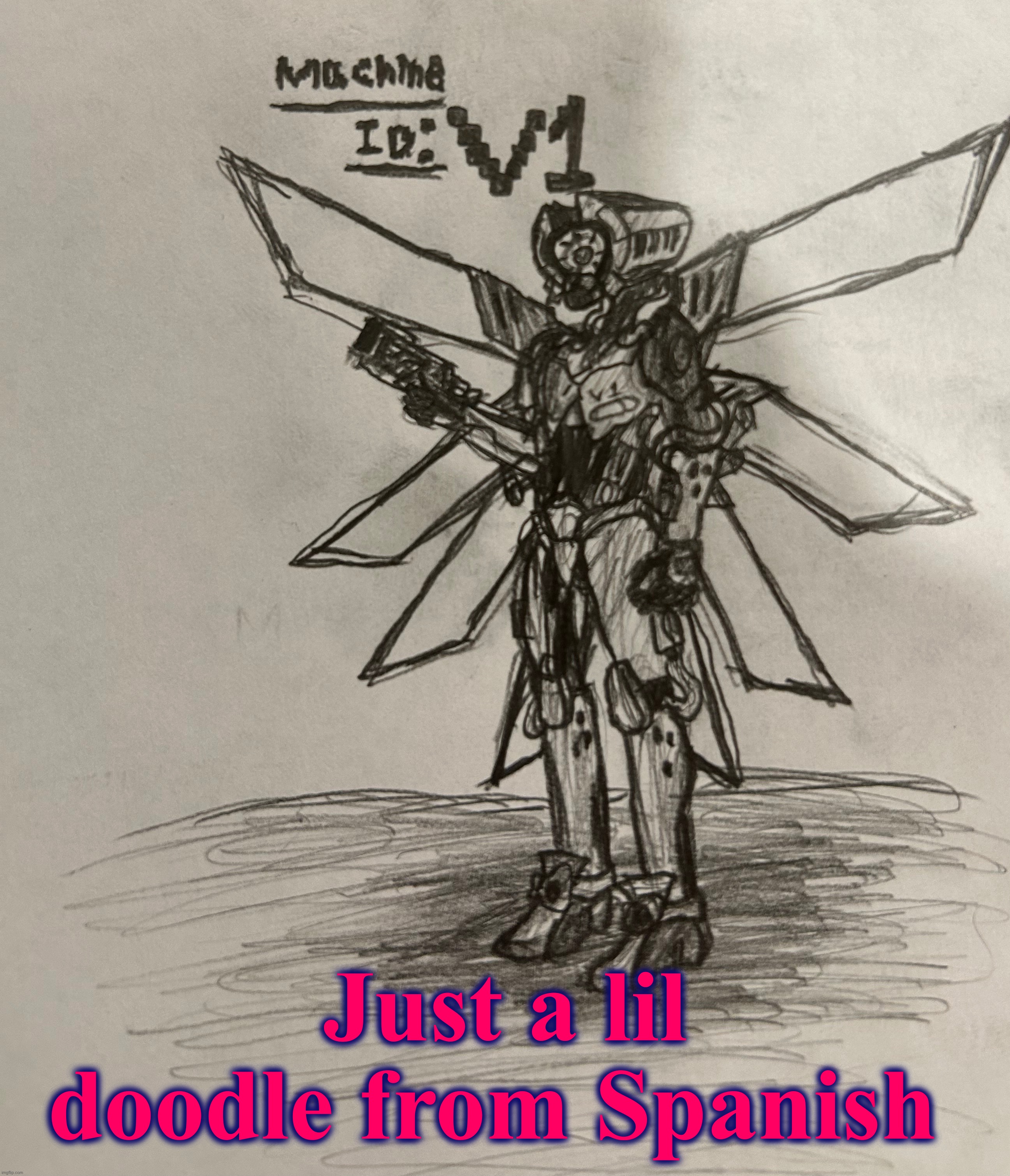 Anything but doing my work gng TwT | Just a lil doodle from Spanish | made w/ Imgflip meme maker