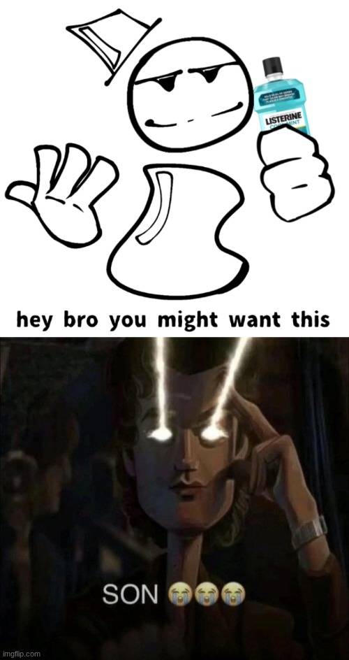 when i had the fnf slop artstyle | image tagged in mouthwash,son | made w/ Imgflip meme maker