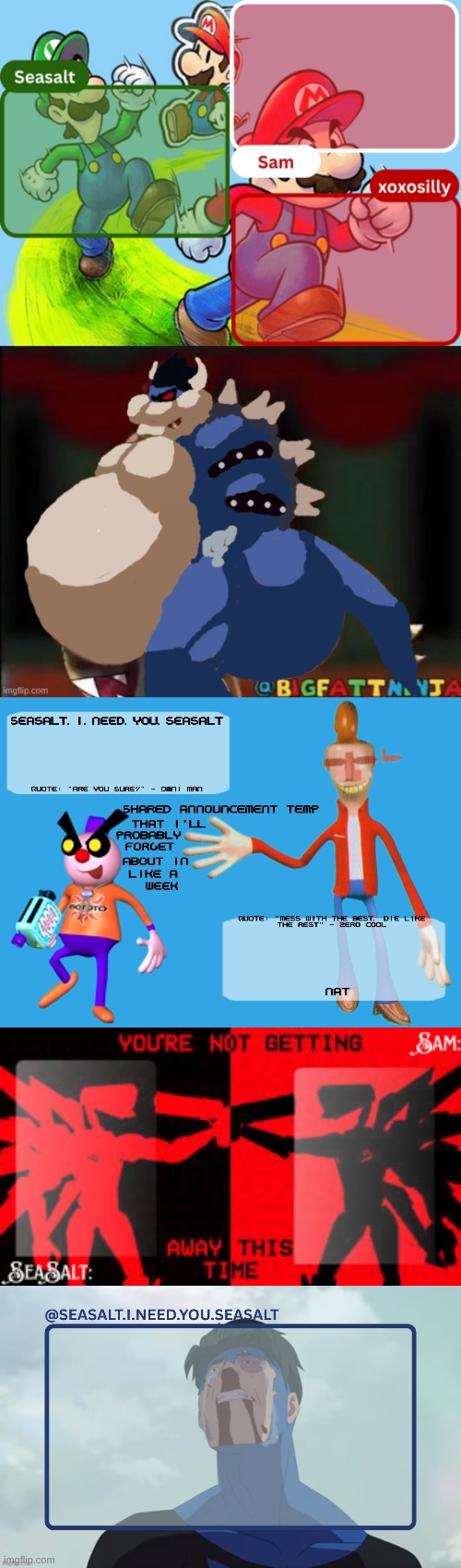 image tagged in sam seasalt xoxosilly temp,dark george,planet dob themed shared announcement temp,seasalt sam shared u k temp,seasalt temp | made w/ Imgflip meme maker