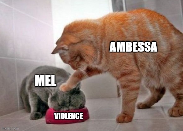 Day 484 of Arcane memes until the next season/series comes out. | ambessa; mel; violence | image tagged in force feed cat,arcane | made w/ Imgflip meme maker