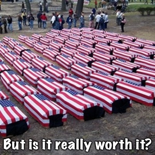 patriotism | But is it really worth it? | image tagged in patriotism | made w/ Imgflip meme maker