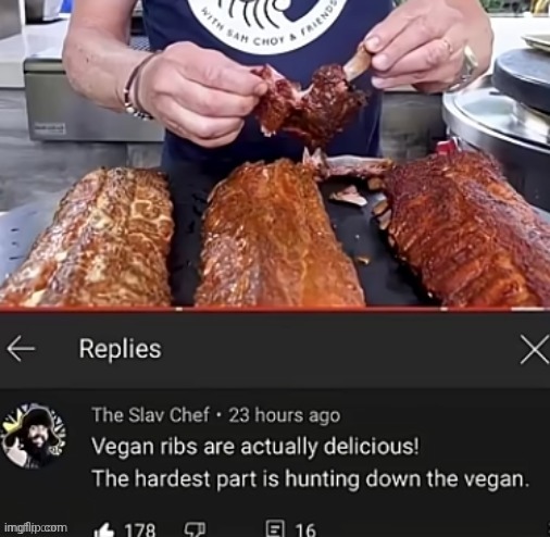Vegan ribs | image tagged in vegan,ribs,meat,memes,repost,reposts | made w/ Imgflip meme maker
