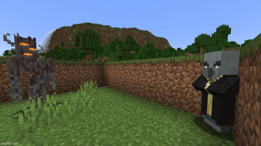 Evoker Running Away From Creaking | image tagged in evoker running away from creaking | made w/ Imgflip meme maker